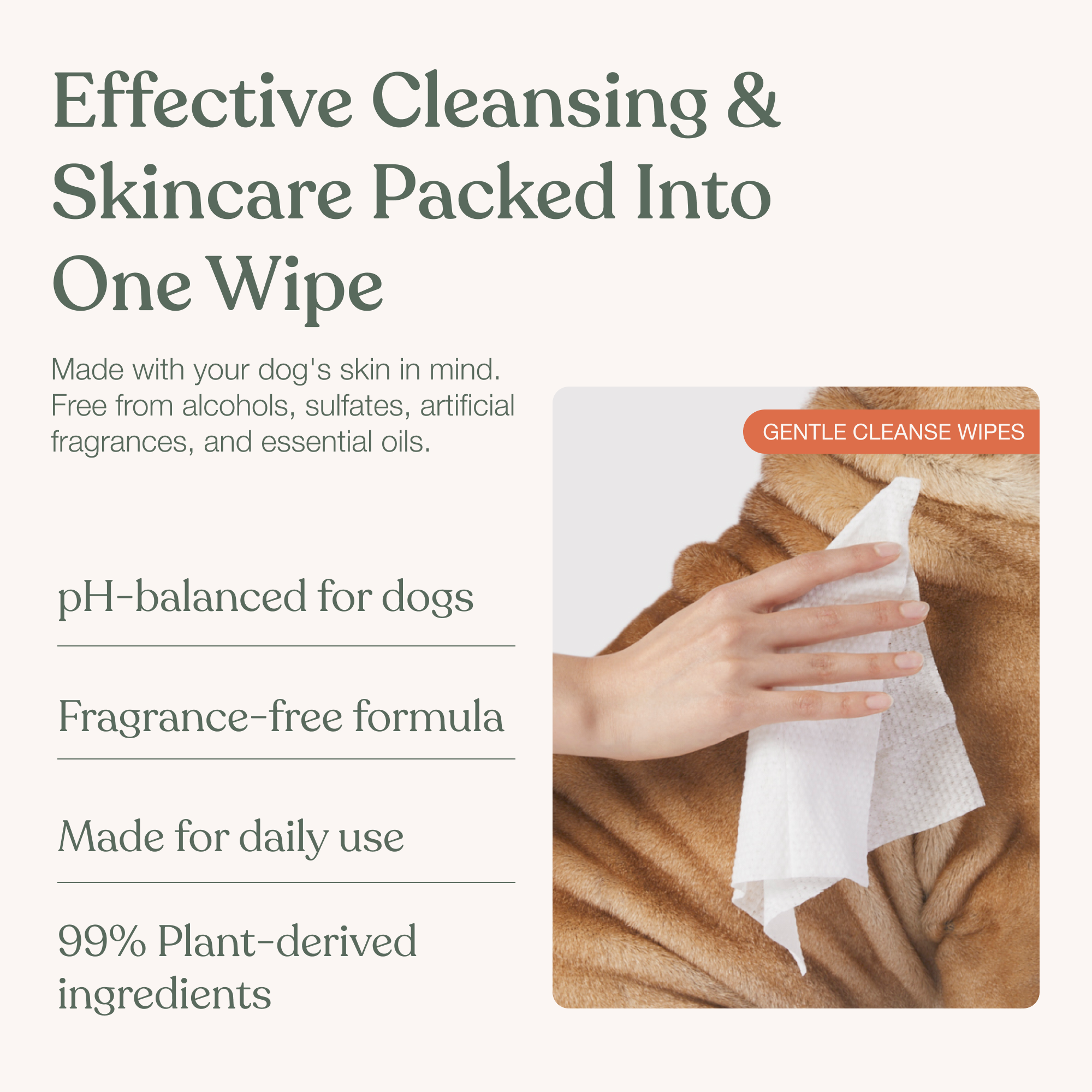 Gentle Cleanse Dog Wipes - 3 Packs of 30
