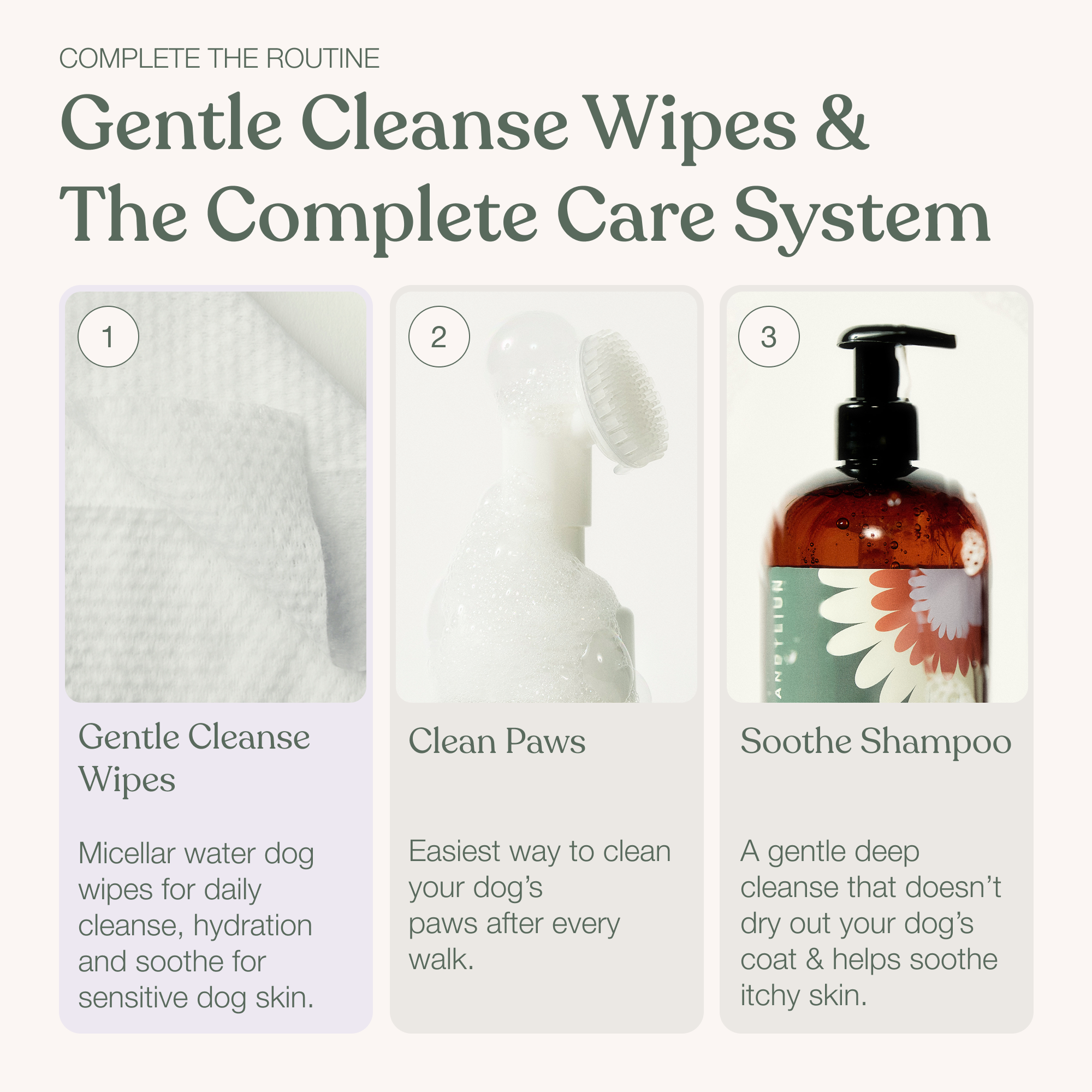 Gentle Cleanse Dog Wipes - 3 Packs of 30